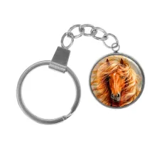 Брелок, нержавеющая сталь, с кольцом для ключей, Лошадь C0905061