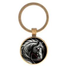 Круглый брелок, цвет бронза, Лошадь C0906017