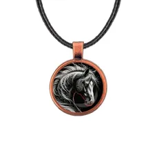 Кулон, цвет медь, со шнурком, Лошадь C0906031