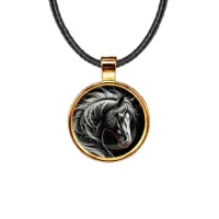 Кулон, цвет золото, со шнурком, Лошадь C0906033