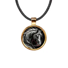 Кулон, цвет золото, со шнурком, Лошадь C0906033