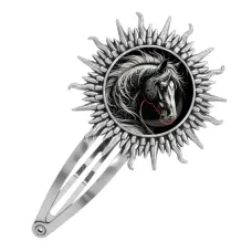 Заколка металлическая, цвет серебро, Лошадь C0906045