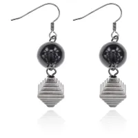 Серьги Шар и ромб, 50х10х10мм UD039