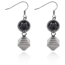 Серьги Шар и ромб, 50х10х10мм UD039