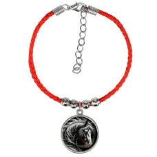 Браслет из красного шнура, Лошадь C0906047