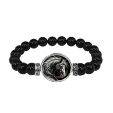 Браслет из черного агата, Лошадь C0906056