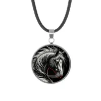 Кулон, нержавеющая сталь, со шнурком, Лошадь C0906062