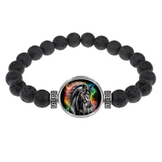 Браслет из лавы, Черный конь C0907003
