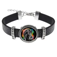 Кожаный браслет, Черный конь C0907011