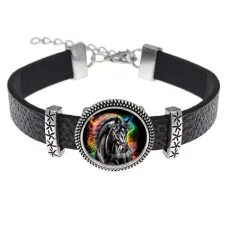 Кожаный браслет, Черный конь C0907011