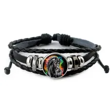 Кожаный браслет, Черный конь C0907012
