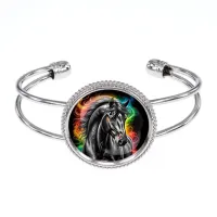 Браслет металлический, цвет серебро, Черный конь C0907034