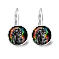 Серьги металлические, Черный конь C0907038
