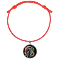Браслет из красного шнура, Черный конь C0907052