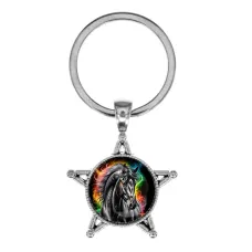 Звезда-брелок, металл, Черный конь C0907065