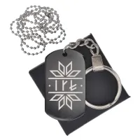 Черный жетон со славянской формулой Зеркальный личный амулет BKZB-625