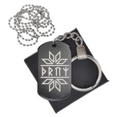 Черный жетон со славянской формулой Привлечение удачи BKZB-632