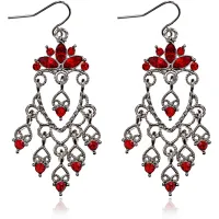 Серьги Сердце с кристаллами UD046