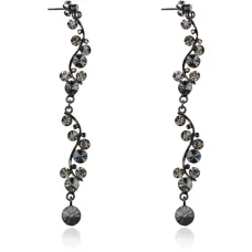 Серьги Ветвь с кристаллами UD047