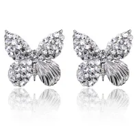 Серьги Бабочка со стразами UD050