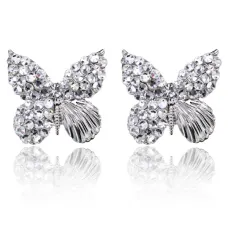 Серьги Бабочка со стразами UD050
