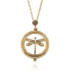 Кулон Стрекоза на цепочке, d.3,5см BJK187