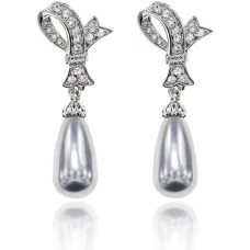 Серьги Бант со стразами UD051