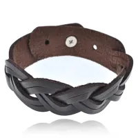 Плетеный кожаный браслет, 18мм BS455