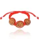 Плетёный браслет из красной нити с персиковыми косточками BS456