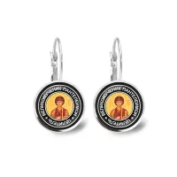 Серьги Святой великомученик и целитель Пантелеимон SEAP-0096