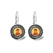 Серьги Святой великомученик и целитель Пантелеимон SEAP-0096