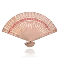 Резной веер Цветы, дерево VR008-2