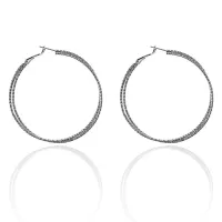 Серьги-кольца, цвет серебряный UD053-S