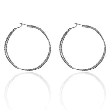 Серьги-кольца, цвет серебряный UD053-S