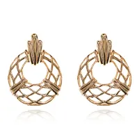 Серьги Плетеное кольцо, 30х40х10мм UD055