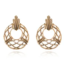 Серьги Плетеное кольцо, 30х40х10мм UD055