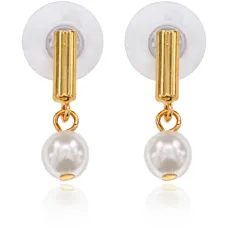 Серьги с жемчугом, 25х5х10мм UD059