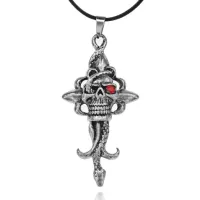 Амулет Череп и змея на шнурке, 6х3см AC086