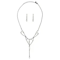 Комплект Сердце (кулон и серьги), цвет белый UH003-03