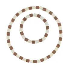 Комплект бусы и браслет, цвет белый и коричневый UH004-01
