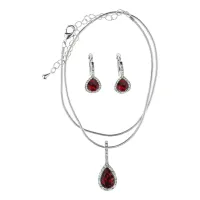 Комплект с кристаллами (кулон и серьги) UH007