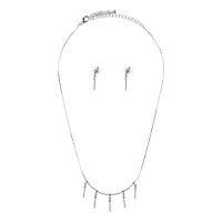 Комплект (кулон и серьги), цвет серебряный UH013