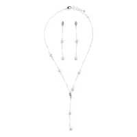 Комплект с жемчугом (кулон и серьги) UH025