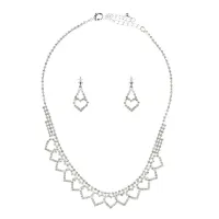 Комплект Сердце со стразами (колье и серьги) UH026