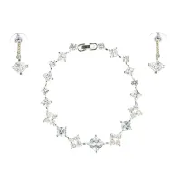 Комплект Ромб с кристаллами (браслет и серьги) UH027