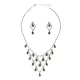 Комплект Капля с кристаллами (колье и серьги) UH030