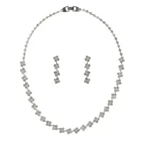 Комплект Ромб с кристаллами (колье и серьги) UH048