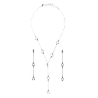 Комплект с прозрачными стразами (колье и серьги) UH061