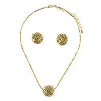 Комплект Сетка со стразами (кулон и серьги) UH064