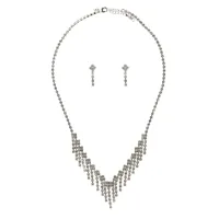 Комплект со стразами (колье и серьги) UH069